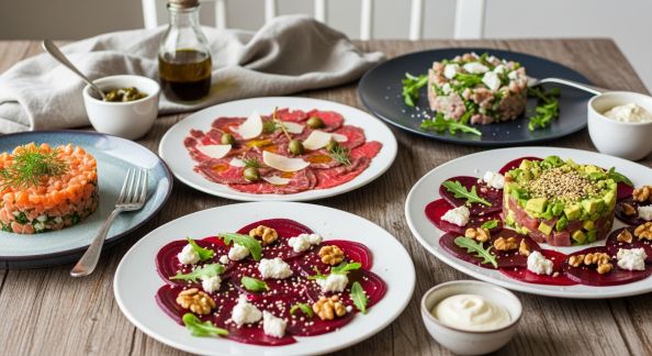 Recettes de tartares et carpaccios au fil des saisons